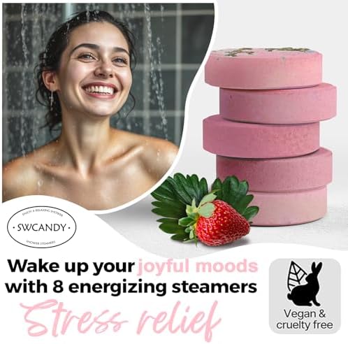 SWCANDY Strawberry Shower Steamers 8 Pack, Home Spa Self Care - Image 3