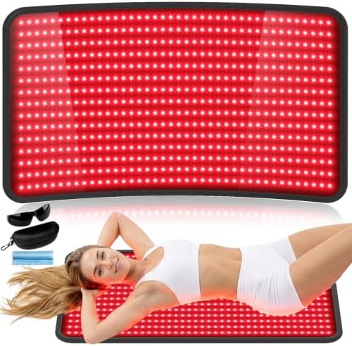 Red Light Therapy Mat for Body, 23.6" x 39.5" Near Infrared Light Therapy Pad with 600 LEDs,660nm & 850nm, Infrared Heating Pad with 3 Modes & 5 Brightness Levels for Improved Sleep by Unknown