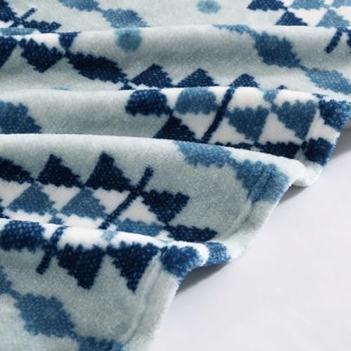 Wrangler - Queen Size Blanket, Super Soft & Reversible Plush Fleece Bedding, Throw Blanket for Couch or Bed (Westin Blue) - Image 3