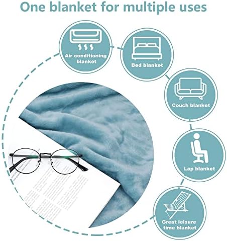 NANPIPER Fleece Blankets Super Soft Flannel Queen Size Blanket for Bed Luxury Cozy Microfiber Plush Fuzzy Blanket,Light Blue - Image 6