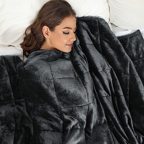 Alomidds Weighted Blanket (Queen Size 20lbs 60x80 inches) with Soft Plush Fleece, Throw Blanket with Cozy Warm Sherpa,Ultra Fuzzy Heavy Blanket Microfiberfor for Sofa Bed, Dark Grey - Image 2