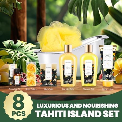 Spa Luxetique Spa Gift Baskets for Women - 8pcs Yellow Gifts for Women, Womens Self Care Kit Includes Body Lotion, Bubble Bath, Bath Sets, Christmas Gifts for Mom - Image 2