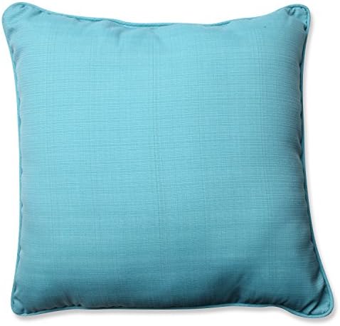 Pillow Perfect Forsyth Solid Indoor/Outdoor Floor Pillow Plush Fill, Weather and Fade Resistant, Floor - 25" x 25", Blue, by PillowPerfect