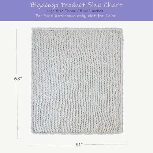 Bigacogo Chunky Knit Throw Blanket for Couch, 51x63 inches, Berry Haze - Image 2