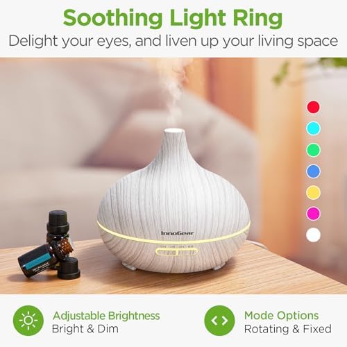 InnoGear 400ml Aromatherapy Essential Oil Diffuser 10 Oils Gift Set, Grey - Image 3