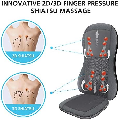 COMFIER Shiatsu Back Massager with Heat, 2D/3D Massage Chair Pad, Full Back Seat Cushion with 10 Nodes, Deep Tissue Rolling & Kneading for Neck, Shoulders & Lumbar, Vibration Seat for Home & Office - Image 3