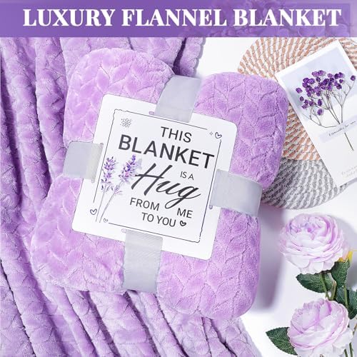 Birthday Gift for Women, Self Care Get Well Soon Gifts, Lavender Relaxing Spa Basket Care Package w/ Flannel Blanket 40 oz Tumbler, Unique Teacher Mother's Day Gifts for Mom Her Friend Sister Wife - Image 4