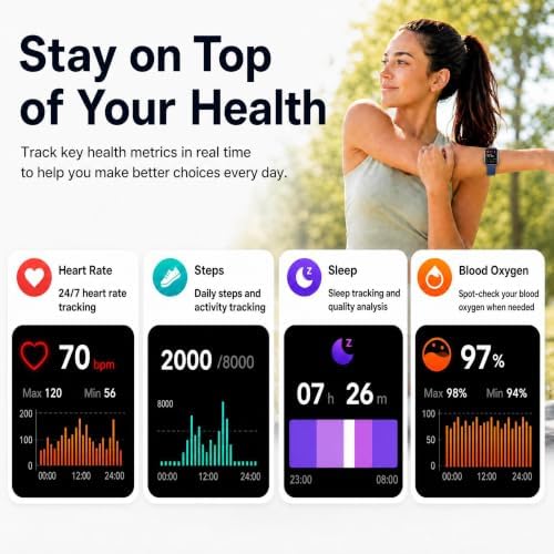 LIVIKEY Bluetooth Calling Smart Watch, 1.83" Display, Step Counter Tracker - Image 5