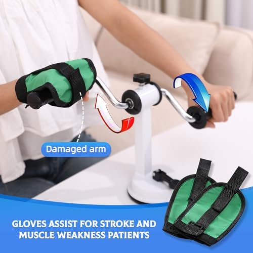 Arm Bike for Physical Therapy, Home Fitness Desk Bike for Seniors, Portable Rehabilitation Exerciser and Resistance Bands for Arm and Shoulder Workout with Adjustable Resistance, Powerful Sunction - Image 3