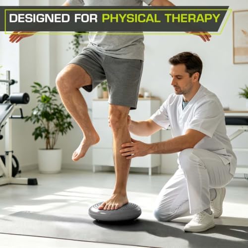ProsourceFit Core Balance Disc, Inflatable Wobble Cushion with Hand Pump, Dual-Textured Non-Slip Surface for Core, Balance, and Stability Training, 14-inch - Image 4
