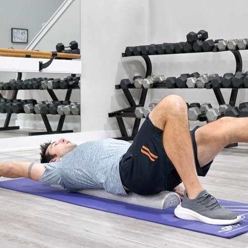 OPTP Silver AXIS Moderately Firm Foam Roller – Half-Round, Silver, 36" x 3" - Image 2