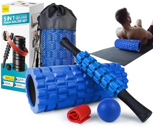 Krightlink 5 in1 Foam Roller Set High Density Foam Roller Muscle Recovery by Krightlink