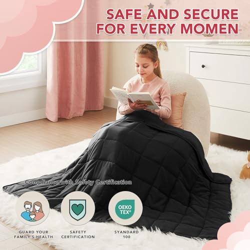 CuteKing Weighted Blanket (7lbs, 40"x 60", Grey) Heavy Blanket for 60-80lbs, Breathable Microfiber Material with Glass Beads All-Season Summer Fall Winter Soft Thick - Image 2