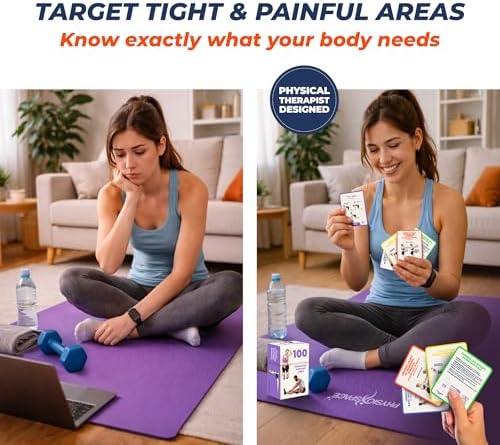 Stretching Exercise Cards – 100 Illustrated Flexibility and Mobility Flash Cards Designed by a Physical Therapist with Video Tutorials for Men and Women - Image 5