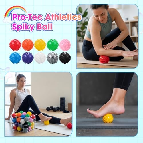 Liliful 200 Pcs Spiky Massage Balls for Feet, Back, Hand Massage Roller Squeeze Balls Plantar Fasciitis Ball Bulk for Foot Hand Trainer Therapy, 10 Colors 3 Inch Multipack - Image 4