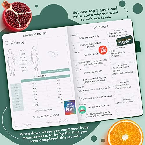 Clever Fox Wellness Planner & Food Journal for Weight Loss, A5 Forest Green - Image 3
