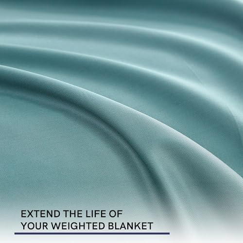 YnM Exclusive Cooling Duvet Cover for Weighted Blankets with 16 Strings (Sea Grass, 48"x72") - Image 4