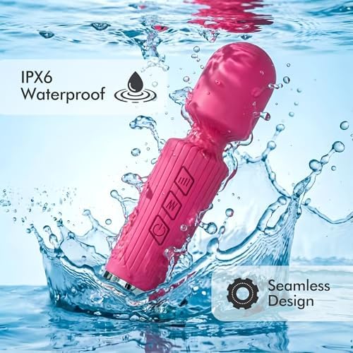 Portable Quiet Vibrating Mini Massager for Women & Men, Personal Handheld Electric Massager for Back Neck Shoulder Muscle Pain Relief & Relaxation, 20 Modes 8 Speeds (Red) - Image 4