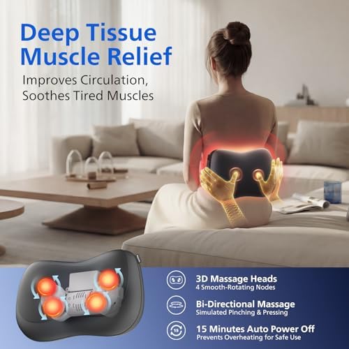 PHILIPS Back Massager with Heat, Shiatsu Neck Massage Pillow for Relaxation - Image 3