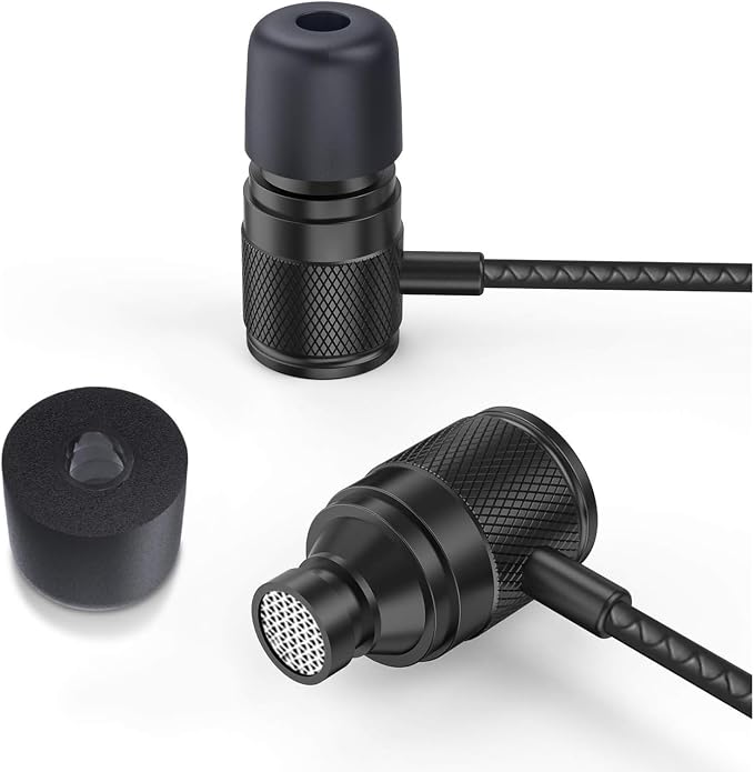 LUDOS Ultra Wired Earbuds in-Ear Headphones, 5 Years Warranty, Earphones with Microphone, Noise Isolating Ear Buds, Memory Foam for iPhone, Samsung, School Students, Kids, Women, Small Ears - Black - Image 8