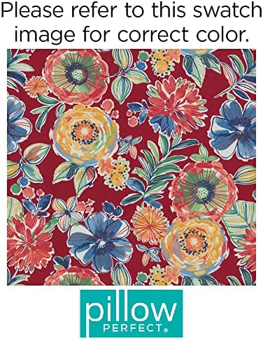Pillow Perfect Bright Floral Indoor/Outdoor Accent Throw Pillow, Plush Fill, Weather, and Fade Resistant, Lumbar - 11.5" x 18.5" , Red/Blue Colsen, 2 Count - Image 5