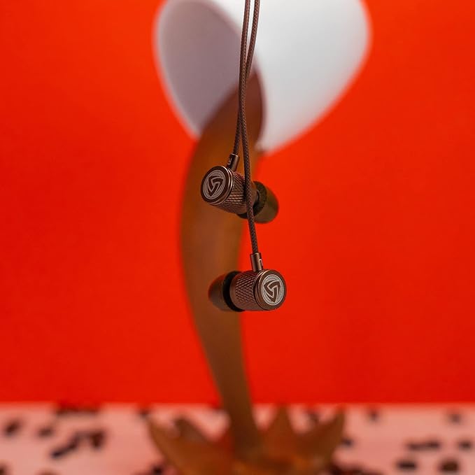 LUDOS Ultra Wired Earbuds in-Ear Headphones, 5 Years Warranty, Earphones with Microphone, Noise Isolating Ear Buds, Memory Foam for iPhone, Samsung, School Students, Kids, Women, Small Ears - Brown - Image 4