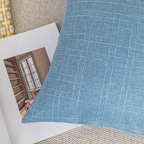 Kevin Textile Outdoor Waterproof 24”x24” Pillow Covers 2 Pack, Light Blue - Image 4