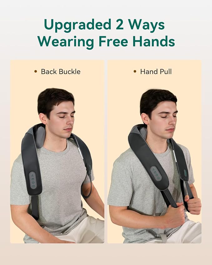 Snailax Cordless Neck Shoulder Massager with Soothing Heat, 2026 Upgraded 4D Deep Tissue Kneading, Shiatsu Massager Pillow for Neck, Traps, Back, Wearable Hand-Free Straps, Gifts for Men Women Mom Dad - Image 5
