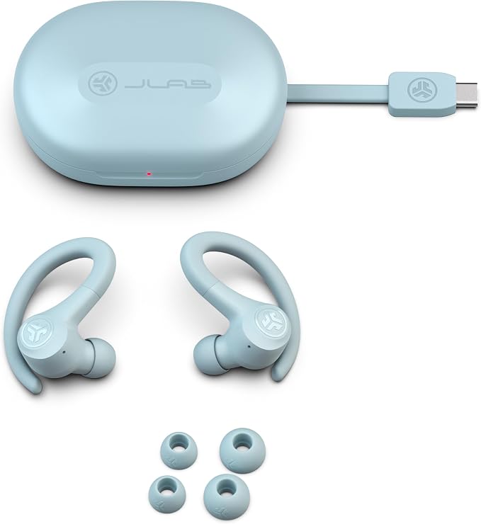 JLab, Go Sport+, True Wireless Workout Earbuds, Bluetooth Sport Earbuds, Clear Calling, Light Blue - Image 7