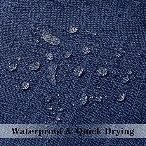 Kevin Textile Outdoor Waterproof 14”x24” Lumbar Pillow Covers 2 Pack, Blue - Image 2