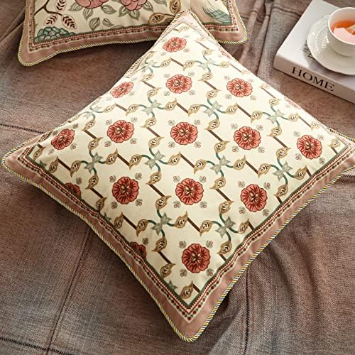 patdrea Vintage Velvet Throw Pillow Cover,Set of 2,18"x18"-Kulom B - Image 4
