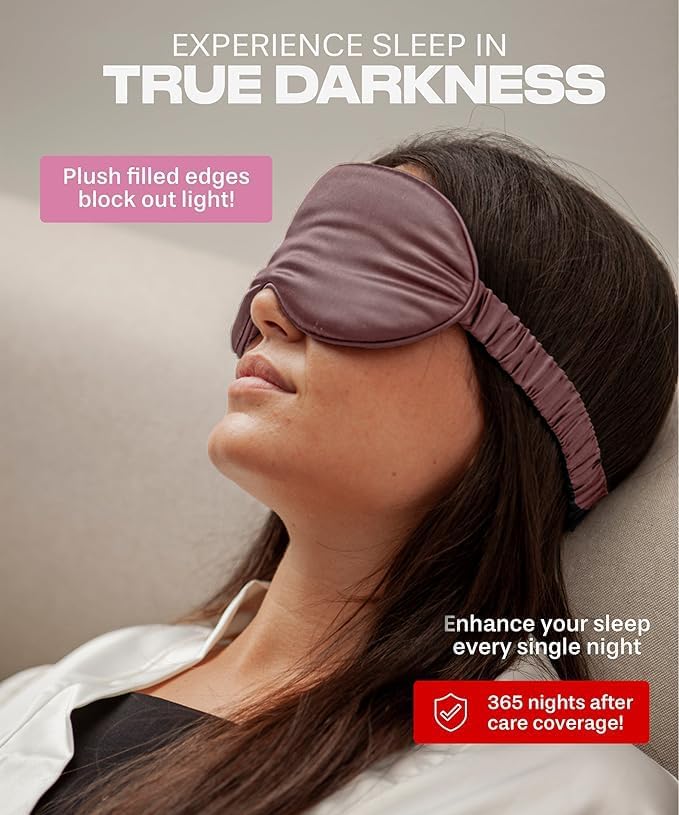 SUNDAYSILKS™ 3D Contoured Silk Sleep Mask | Padded Silk Eye Mask with Eye Cups for Lash Extensions | Blackout, Organic for Women & Men, Perfect for Travel, Slip-Free Deep Sleeping, Antifaz para Dormir - Image 5