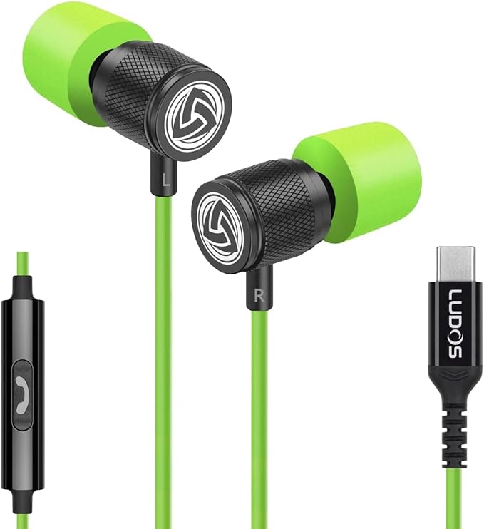 LUDOS Ultra USB C Headphones for iPhone 17 16 15 Pro Max Plus Air iPad Pro, 5 Years Warranty, Magnetic USB-C Earbuds for Samsung Galaxy S24 S23 Ultra S22 S21 FE S20 A55 A54 A53, USB Type C Earphones by Ludos