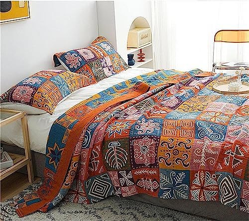 MSGKV Boho Throw Blanket 60"x80" 100% Cotton Checkered Throw for Couch - Image 3