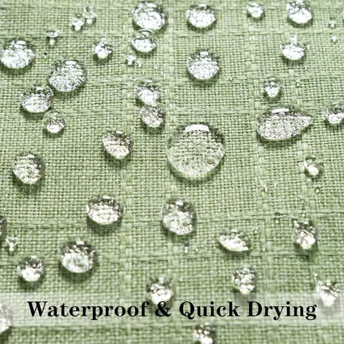 Kevin Textile Outdoor Waterproof 24”x24” Pillow Covers 2 Pack, Sage Green - Image 2