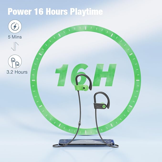 Boean Wireless Headphones Workout Headphones Bluetooth 5.3 with IPX7 Rating Workout Running Headphone with 16 Hours Bluetooth Earbuds for Man Women - Image 5