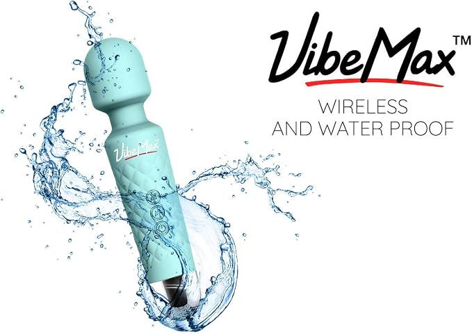 VibeMax Rechargeable Personal Massager - Powerful Multi Speed Vibration - Whisper Quiet - Waterproof - for Muscle Tension Relief in Neck, Back, Shoulders, Legs and Feet - Turquoise - Image 4