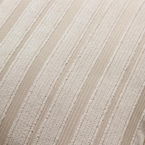 DEZENE 12x20 Taupe Lumbar Pillow Covers Soft Striped Corduroy Neutral Rectangular Throw Pillow Cases for Couch Sofa Bedroom Living Room Home Decor - Image 2