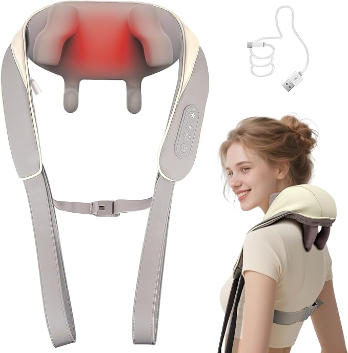 Neck Massager for Pain Relief Deep Tissue with Heat, Brushless by Unknown