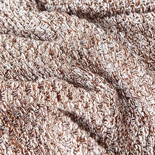Longhui bedding 100% Cotton Knitted Throw Blanket – Coffee, Soft & Cozy, Machine Washable, 51"x63" – Perfect for Living Room, Couch, Sofa, Bed or Travel - Image 3