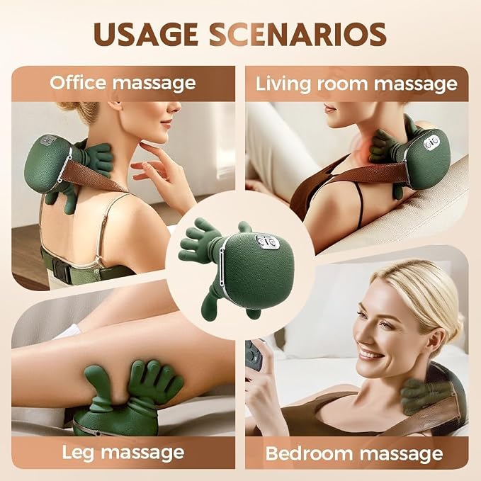 Heated Neck Massager, Portable Shiatsu Shoulder and Back Massager, Cordless Rechargeable Massage Master for Relief Pain and Muscle Relax - Image 8