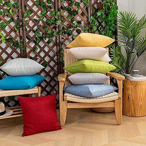 Kevin Textile Outdoor Waterproof 16”x16” Pillow Covers 2 Pack, Red - Image 7