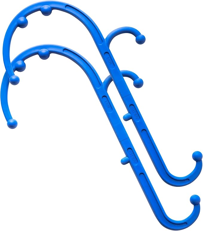 LiBa Back and Neck Massager 2-Pack Trigger Point Hook Therapy Blue by Liba