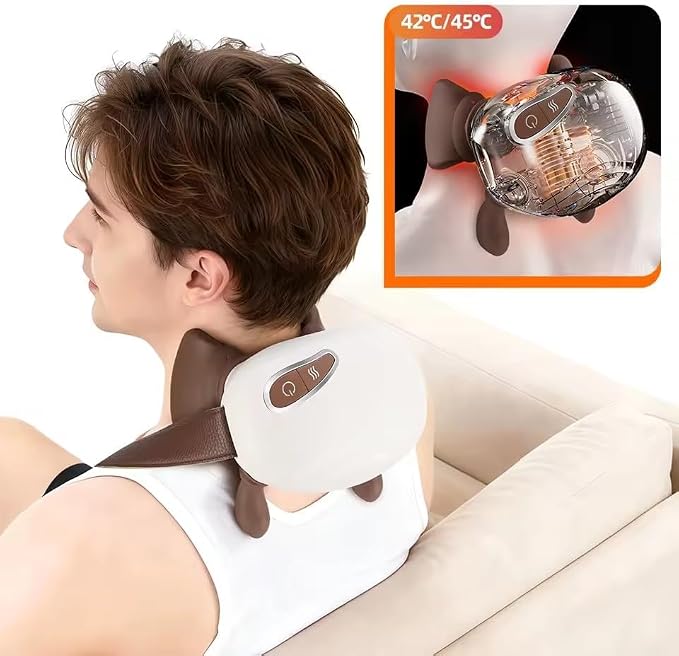 Bionic Heated Massager, Portable Shiatsu Neck and Back Massager, Electric Deep Tissue 4D Kneading Massage, Simulated Human Hand Design for Pain Relief and Muscle Relax (073pink) - Image 4