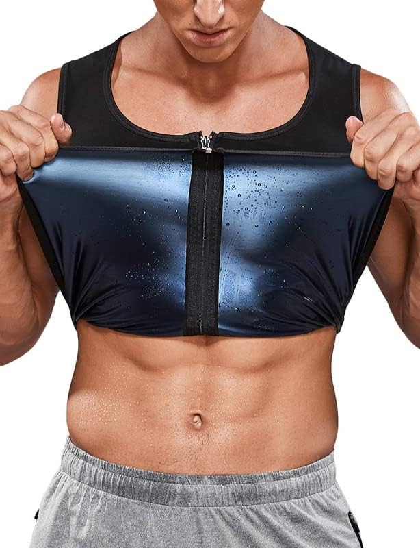 SHAPERIN Men Neoprene Sauna Zipper Waist Trainer Vest Tank Top Trimmer Body Shaper by SHAPERIN
