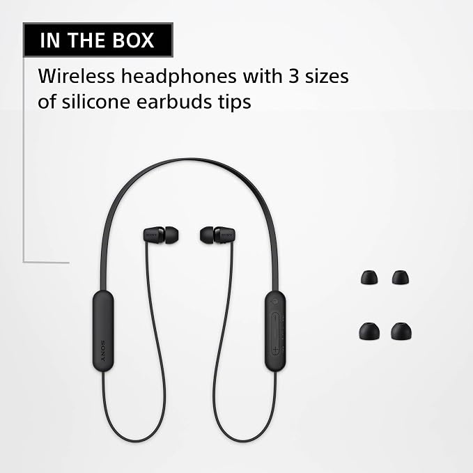 Sony WI-C100 Wireless in-Ear Bluetooth Headphones with Built-in Microphone,Black,(Pack of 2) - Image 7