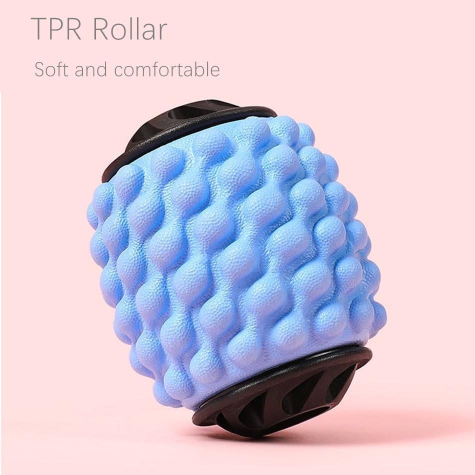 4 Wheels Foam Roller Muscle Massager for Leg Neck Hand Arm,Trigger Point Muscle Relax Massager Indoor Sports Yoga Bodybuilding Equipment (Blue) - Image 6