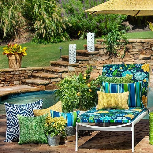 Pillow Perfect Outdoor/Indoor Herringbone Egg Yolk Oversized Lumbar Pillows, 18" x 26", Yellow, 2 Pack - Image 2