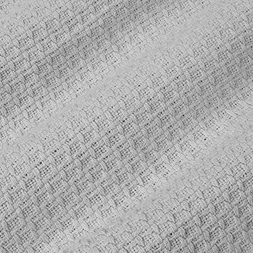 Sweet Home Collection 100% Fine Cotton Blanket Luxurious Weave Stylish Design Soft and Comfortable All Season Warmth, Full/Queen, Silver(Pack of 1) - Image 3