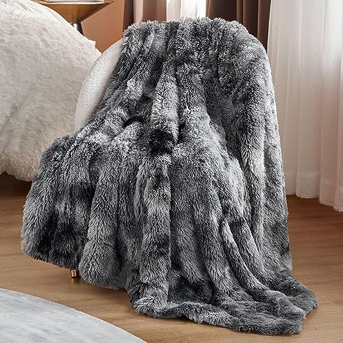 Bedsure Faux Fur Fluffy Sherpa Throw Blanket Couch Twin Grey 60"x80" - Image 6